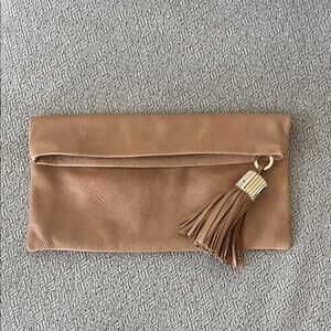 India Hicks Leather clutch